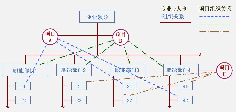 圖1：職能型（寄生式）項目組織結構示例.png